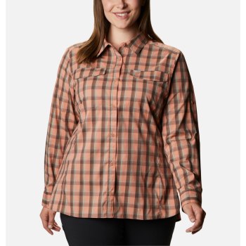 Dámské Košile Columbia Silver Ridge Lite Plaid Long Sleeve Plus Size Růžové PGBUQY648